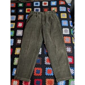 Vtg 90's Field Gear Men's Wide Wale Corduroy Green Pants Cuffed 36x32 (35x30)